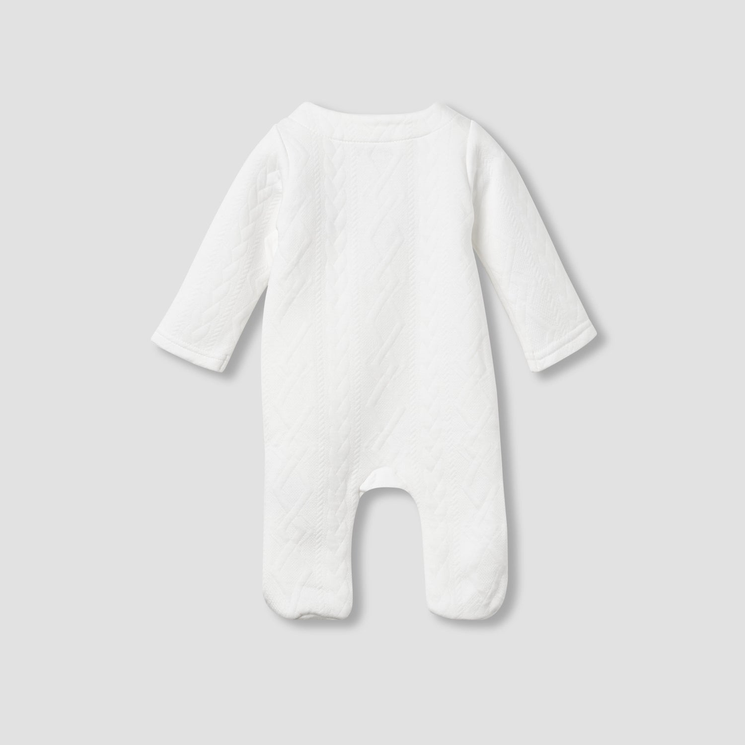 Juniors Jacquard Textured Sleepsuit with Long Sleeves