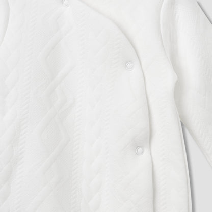 Juniors Jacquard Textured Sleepsuit with Long Sleeves