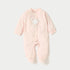 Juniors Mouse Applique Closed Feet Velour Sleepsuit with Button Closure - Pink / 9-12 mths