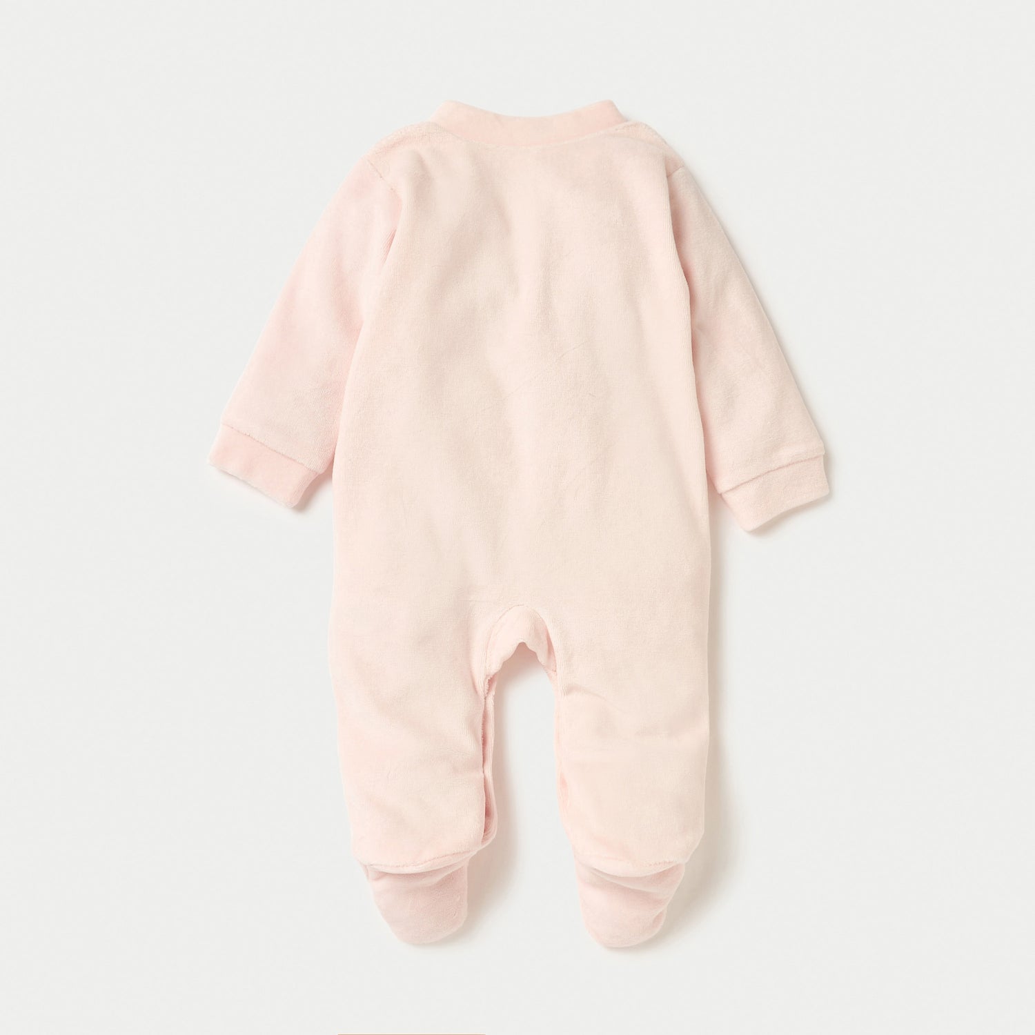 Juniors Mouse Applique Closed Feet Velour Sleepsuit with Button Closure