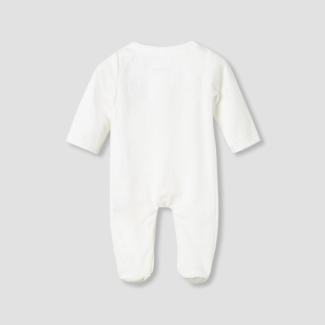 Juniors Crew Neck Sleepsuit with Floral Embroidery - Cotton Blend - Long Sleeves