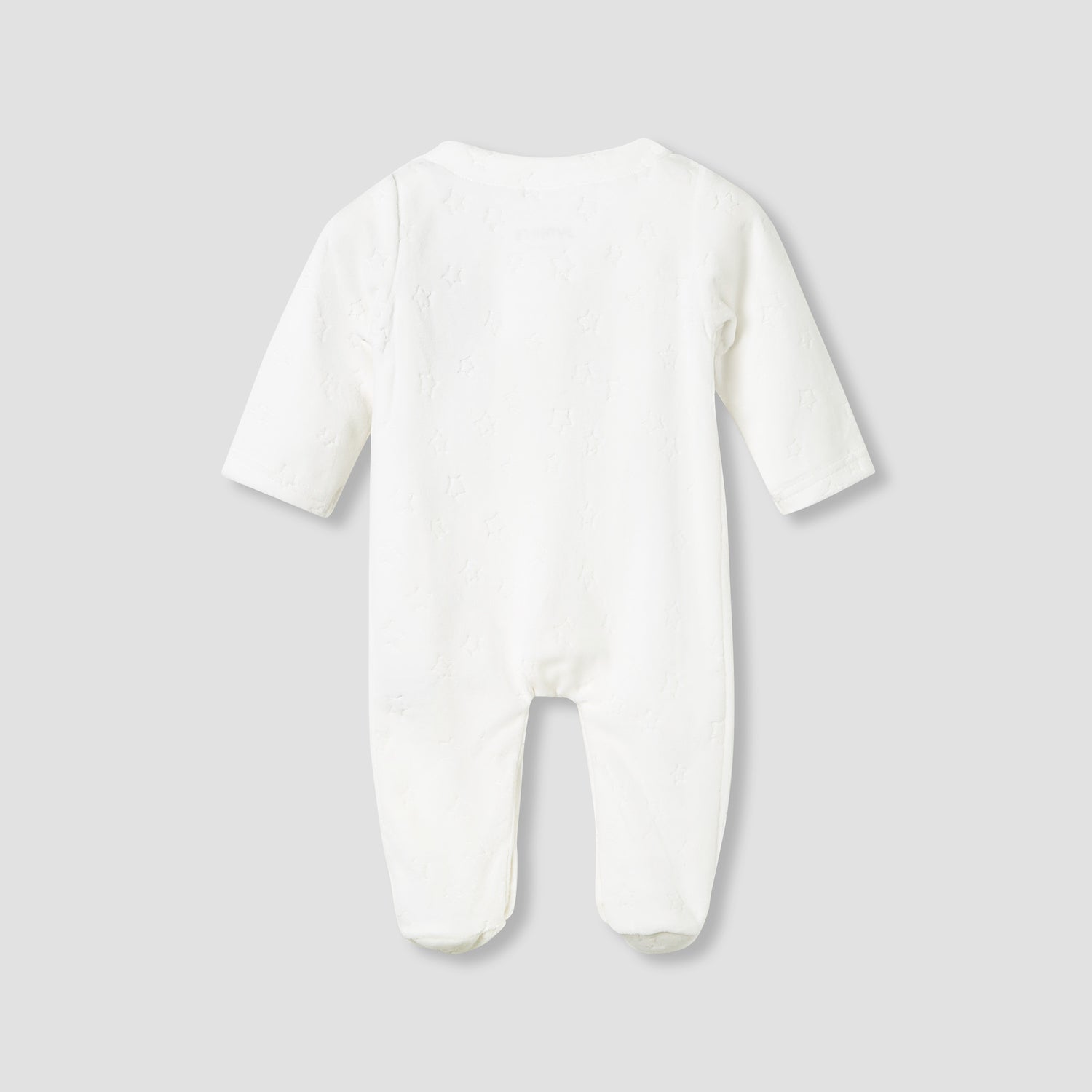 Juniors Crew Neck Sleepsuit with Floral Embroidery - Cotton Blend - Long Sleeves