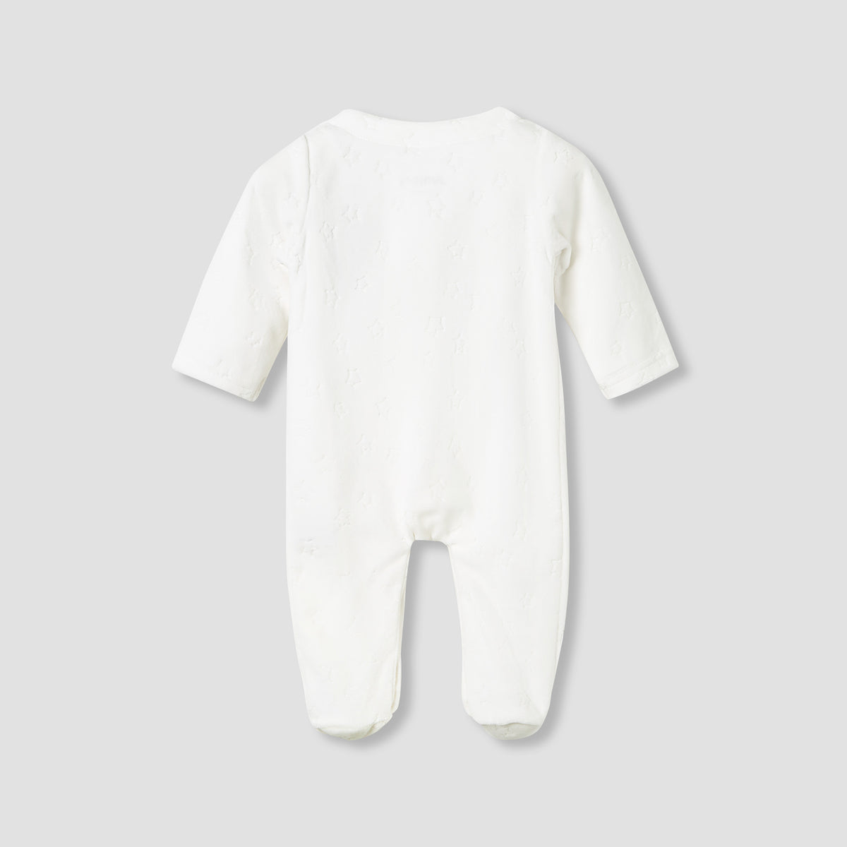 Juniors Crew Neck Sleepsuit with Floral Embroidery - Cotton Blend - Long Sleeves
