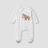 Juniors Crew Neck Sleepsuit with Bear Applique - Cotton Blend - Long Sleeves