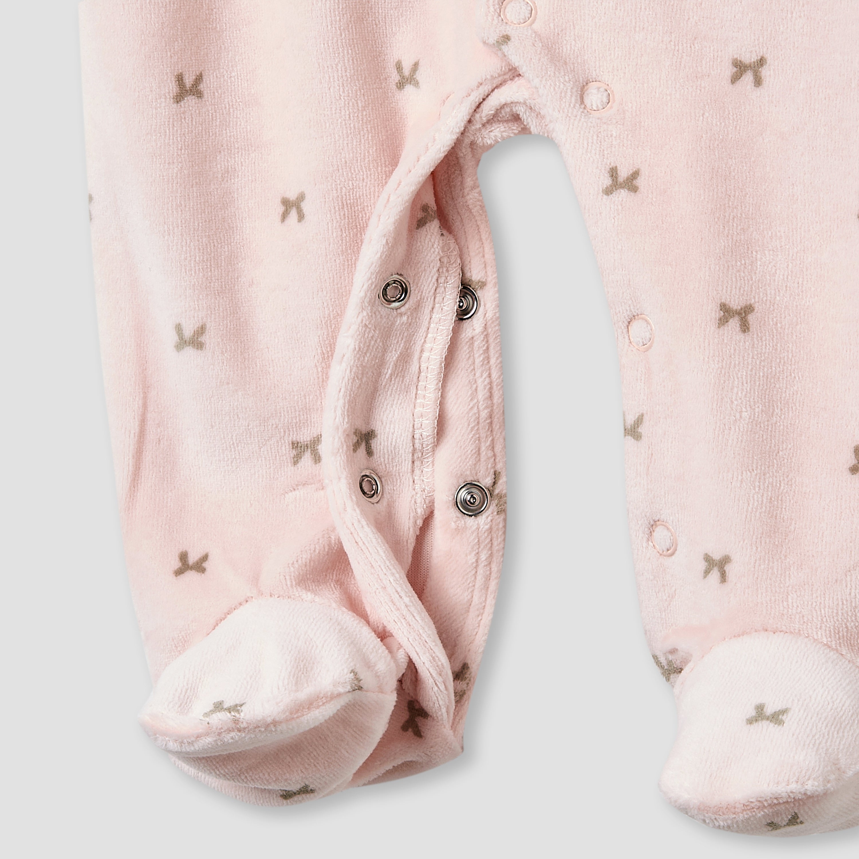 Juniors Crew Neck Sleepsuit with Bow Print- Cotton Blend - Long Sleeves