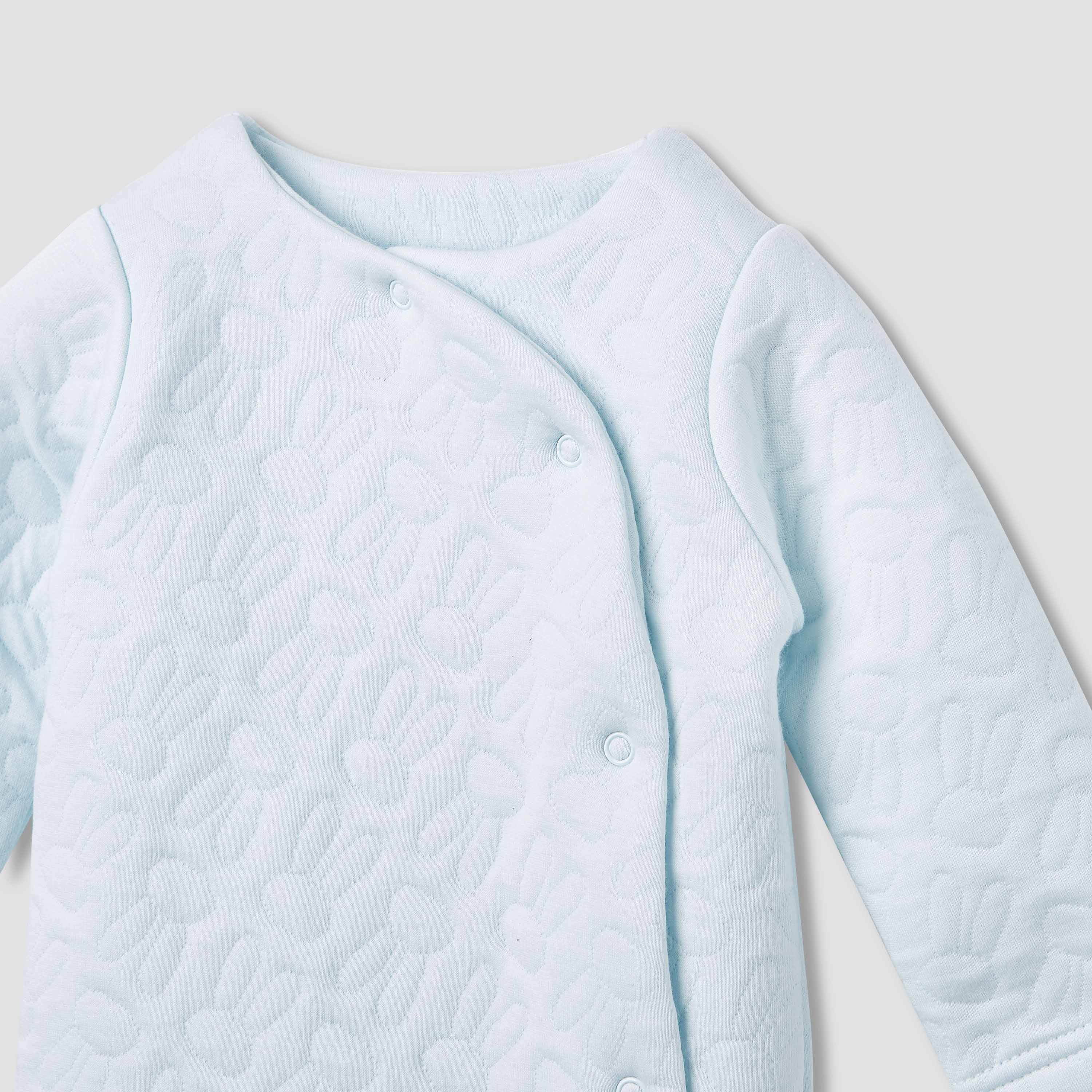 Juniors Bunny Jacquard Padded Sleepsuit with Long Sleeves