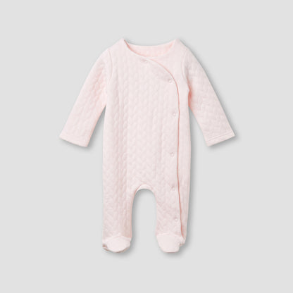 Juniors Jacquard Textured Sleepsuit with Long Sleeves - Pink / 9-12 mths