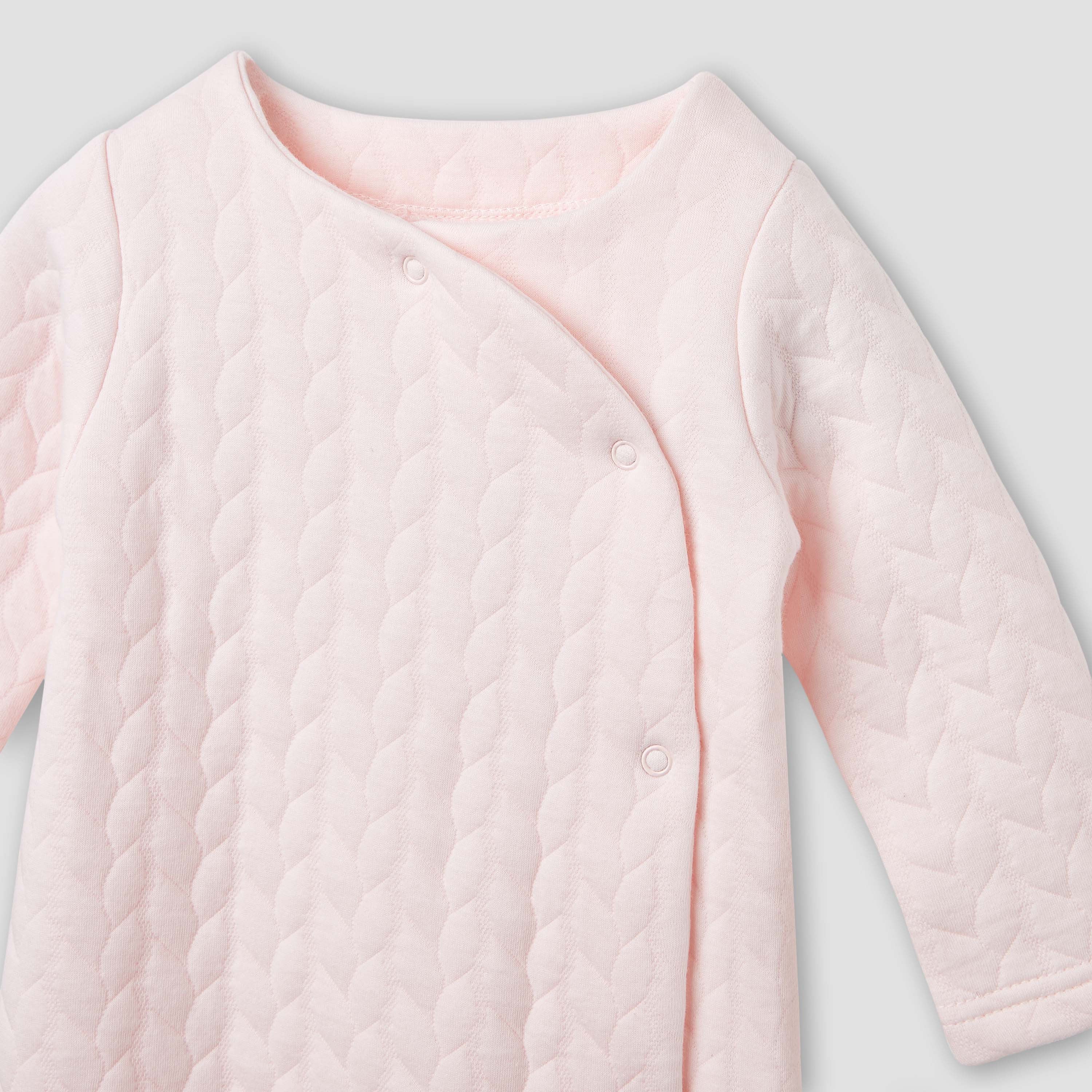 Juniors Jacquard Textured Sleepsuit with Long Sleeves
