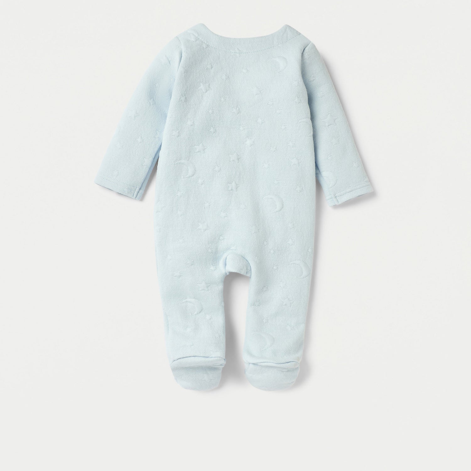 Giggles Jacquard Textured Padded Closed Feet Sleepsuit with Long Sleeves
