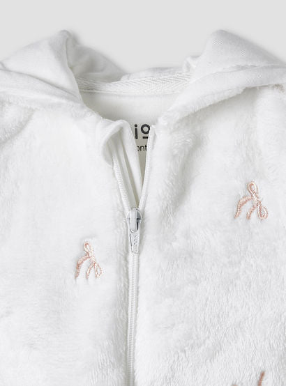 Juniors Hooded Sleepsuit with Bow Embroidery - Polyester - Long Sleeves-baby-girls-clothing-nightwear-sleepsuits-image-3