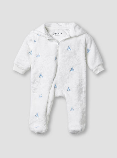 Juniors Hooded Sleepsuit with Bow Embroidery - Polyester - Long Sleeves-baby-girls-clothing-nightwear-sleepsuits-image-2
