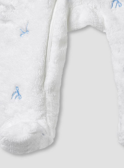 Juniors Hooded Sleepsuit with Bow Embroidery - Polyester - Long Sleeves-baby-girls-clothing-nightwear-sleepsuits-image-5