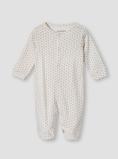 Giggles Leaf Print Sleepsuit with Long Sleeves-baby-girls-clothing-nightwear-sleepsuits-image-1