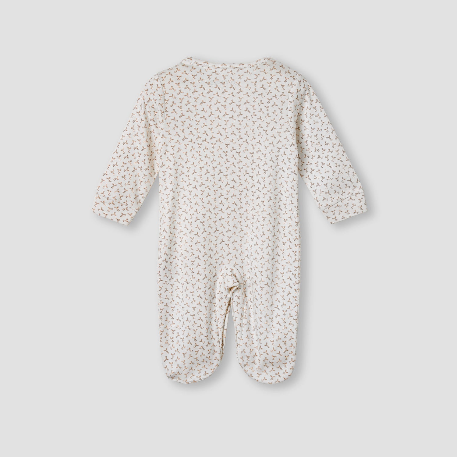 Giggles Leaf Print Sleepsuit with Long Sleeves