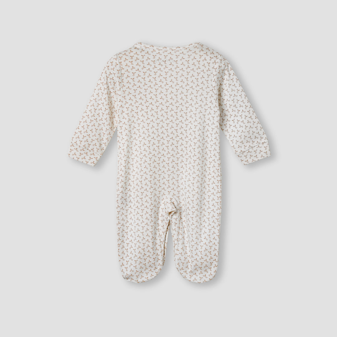 Giggles Leaf Print Sleepsuit with Long Sleeves