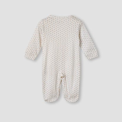 Giggles Leaf Print Sleepsuit with Long Sleeves