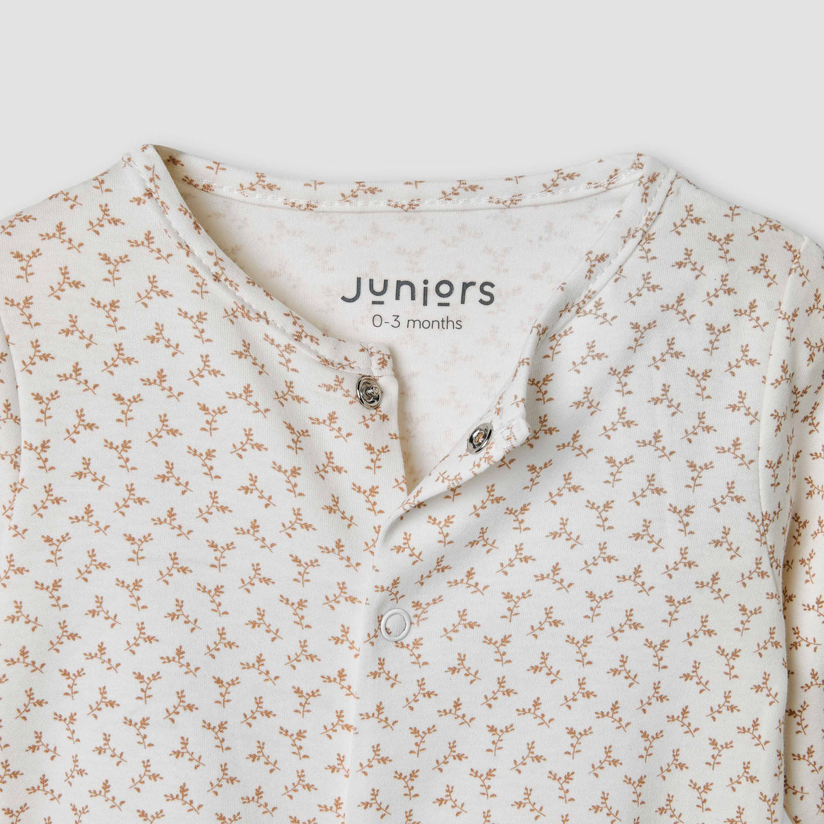 Giggles Leaf Print Sleepsuit with Long Sleeves