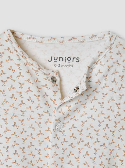 Giggles Leaf Print Sleepsuit with Long Sleeves-baby-girls-clothing-nightwear-sleepsuits-image-3