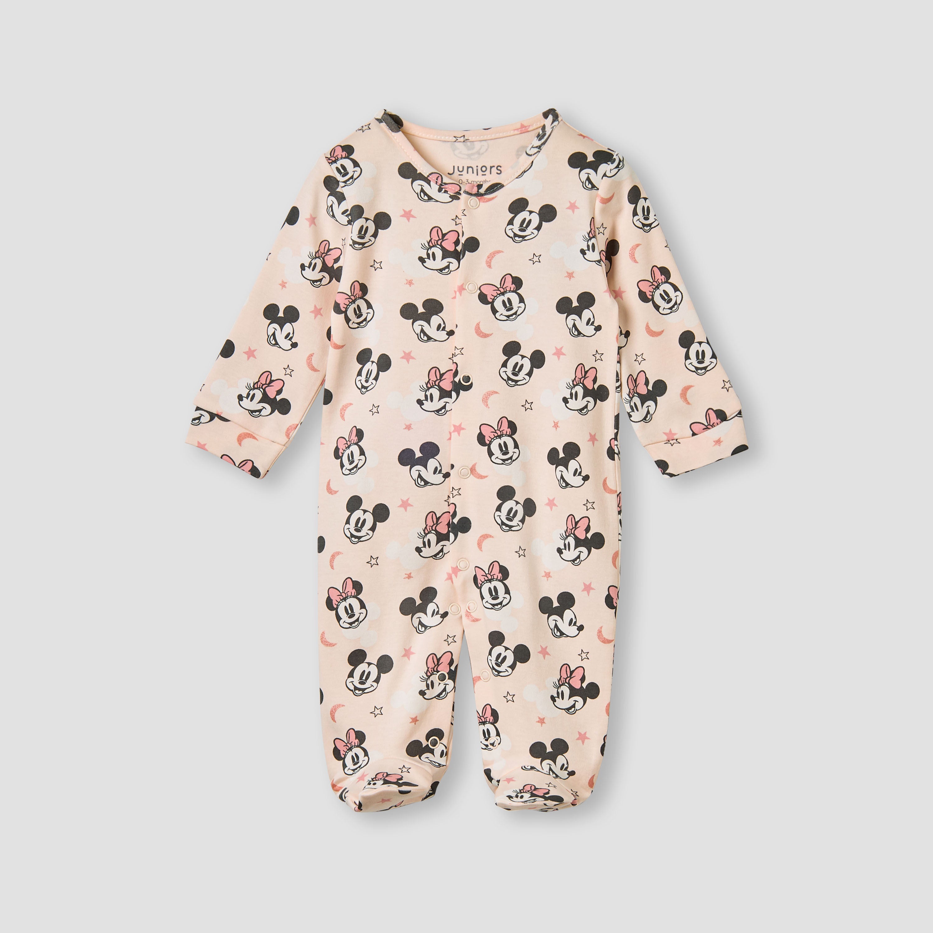 Juniors Minnie Mouse Print Sleepsuit with Long Sleeves - Pink / 12-18 mths