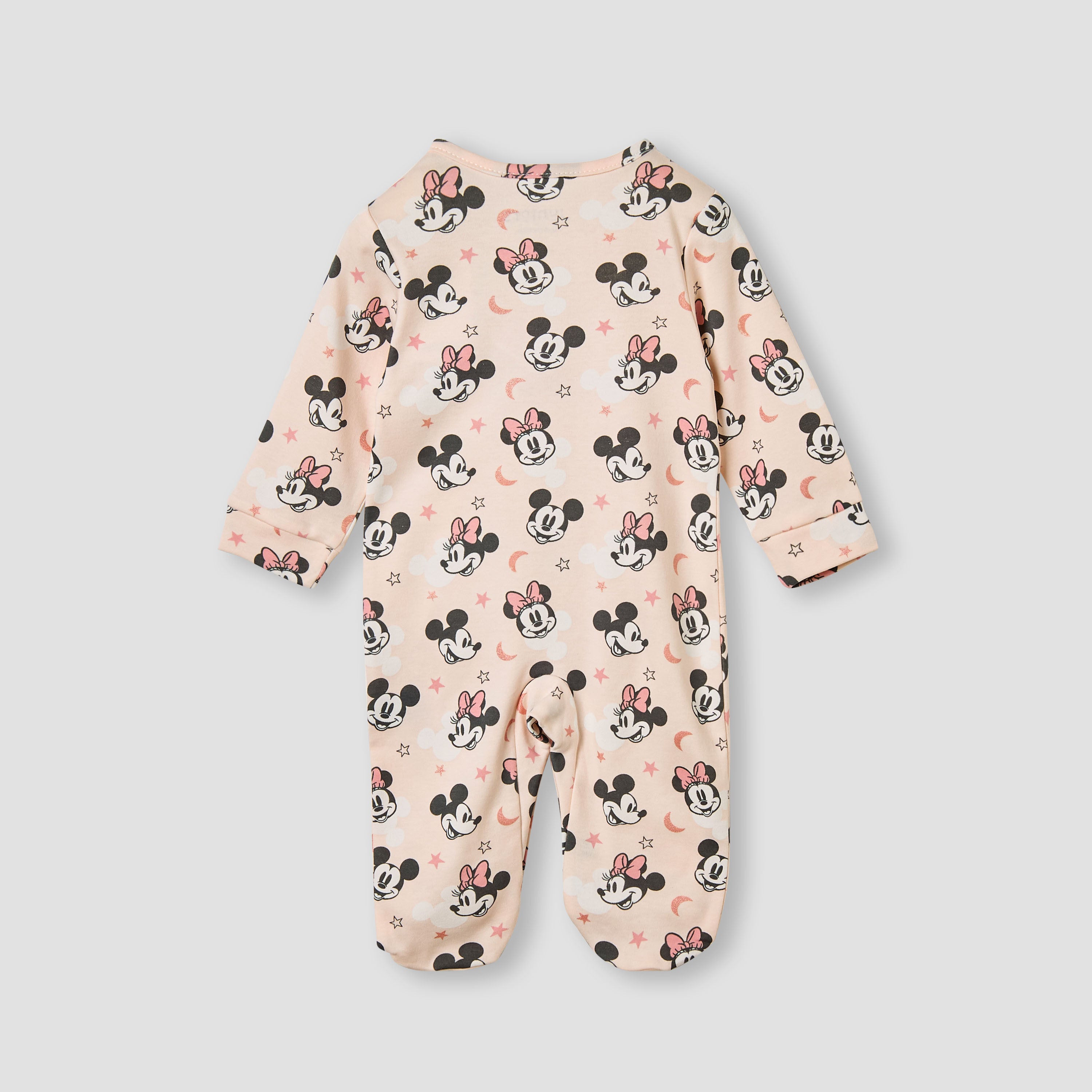 Juniors Minnie Mouse Print Sleepsuit with Long Sleeves
