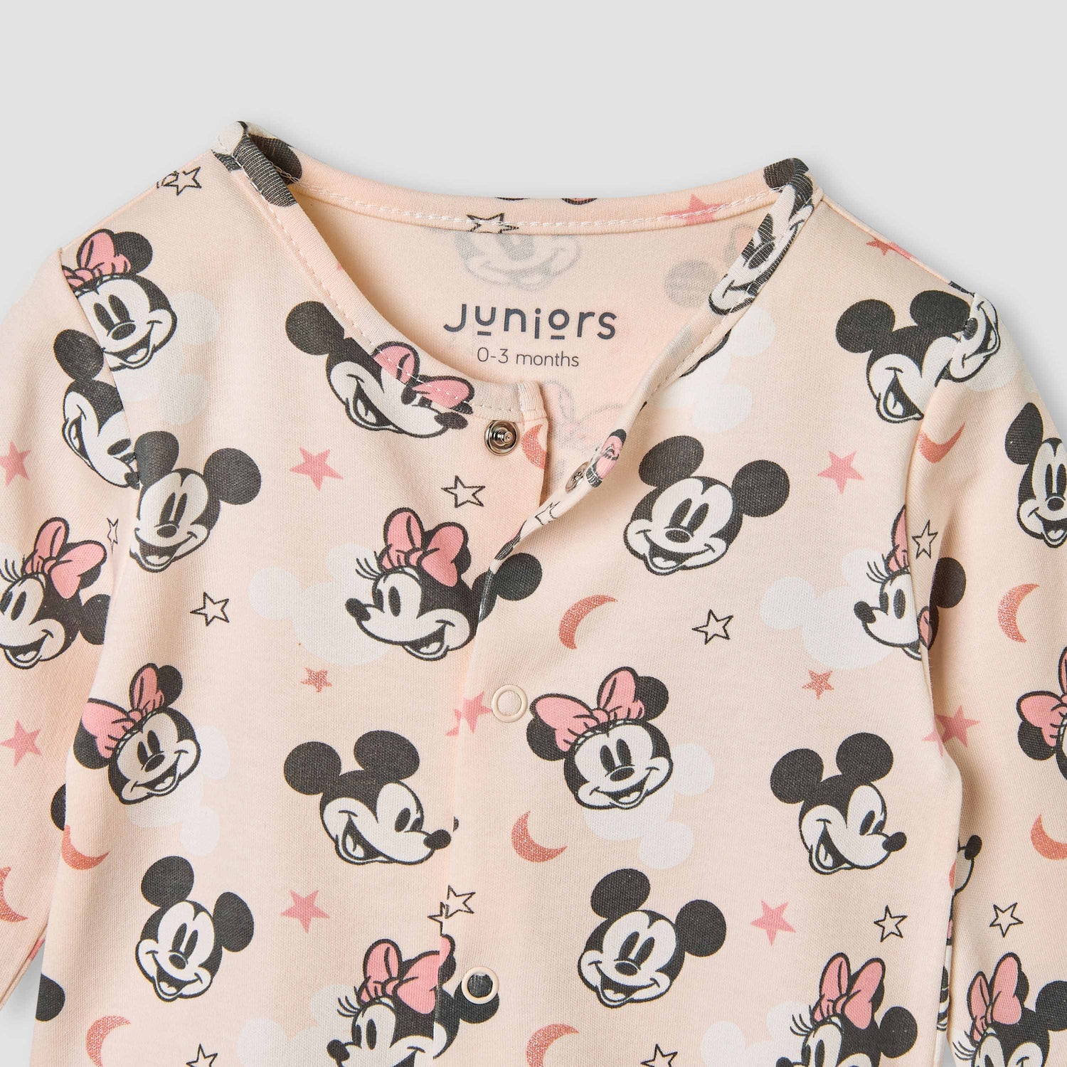 Juniors Minnie Mouse Print Sleepsuit with Long Sleeves