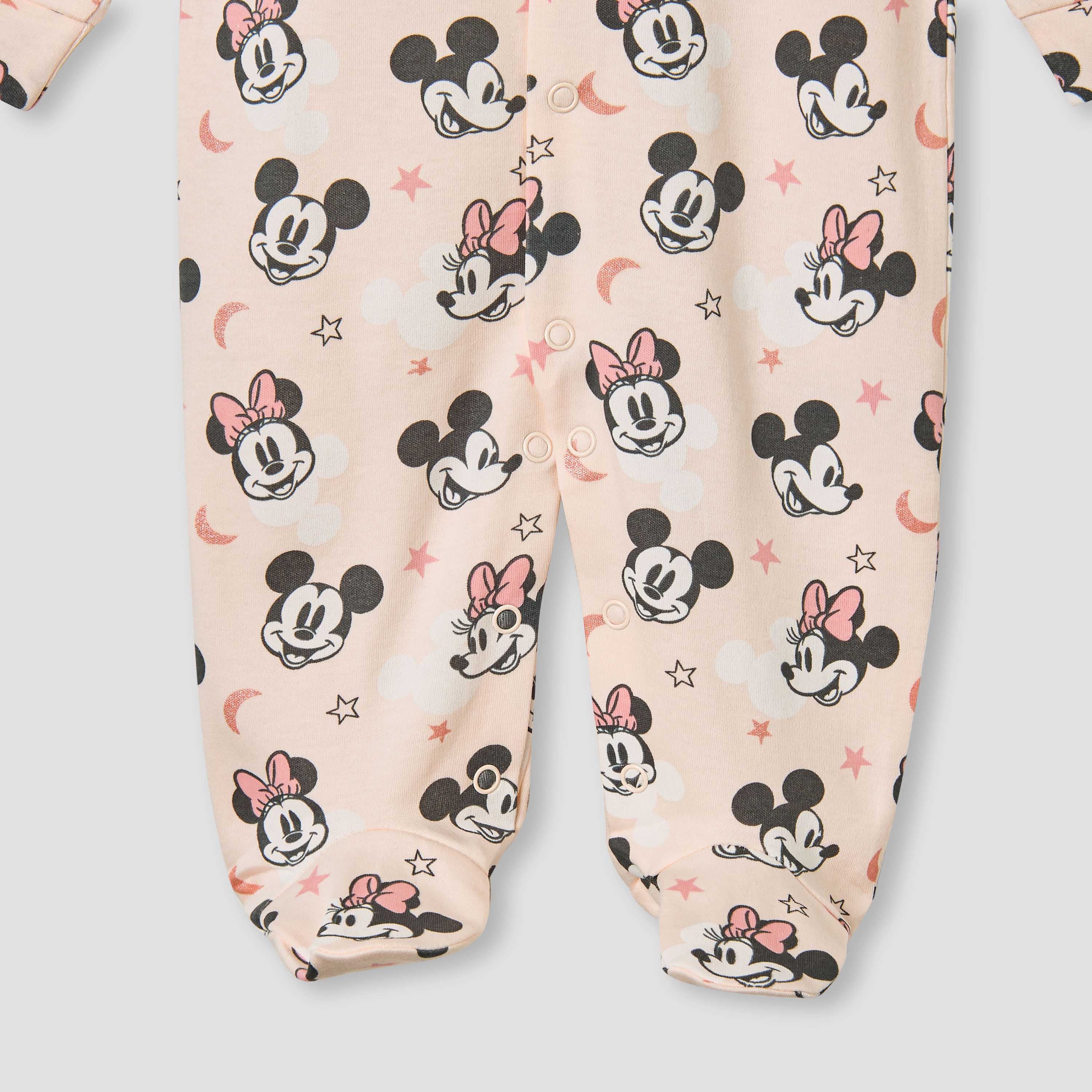 Juniors Minnie Mouse Print Sleepsuit with Long Sleeves