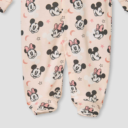 Juniors Minnie Mouse Print Sleepsuit with Long Sleeves