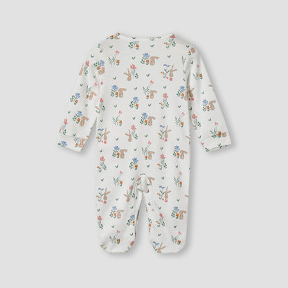 Juniors Bunny Print Sleepsuit with Long Sleeves