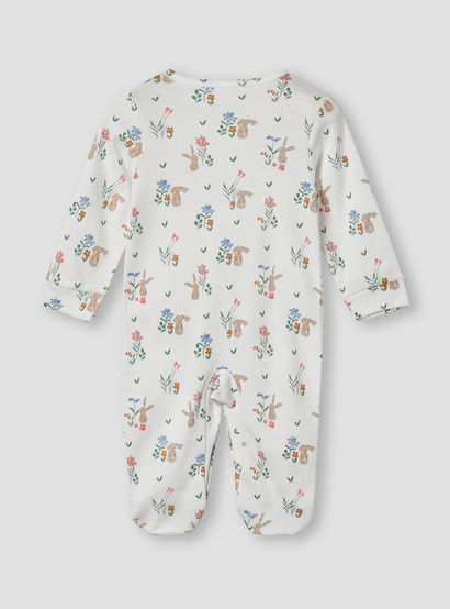 Juniors Bunny Print Sleepsuit with Long Sleeves-baby-girls-clothing-nightwear-sleepsuits-image-2