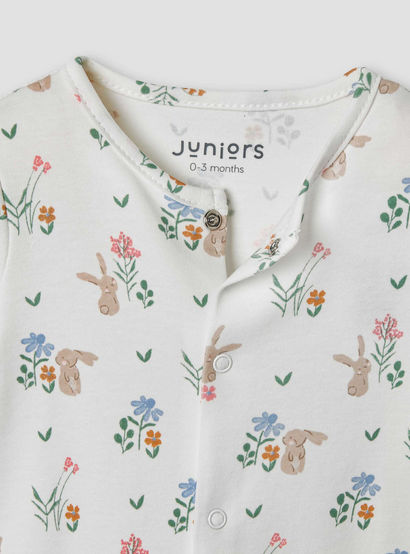 Juniors Bunny Print Sleepsuit with Long Sleeves-baby-girls-clothing-nightwear-sleepsuits-image-3