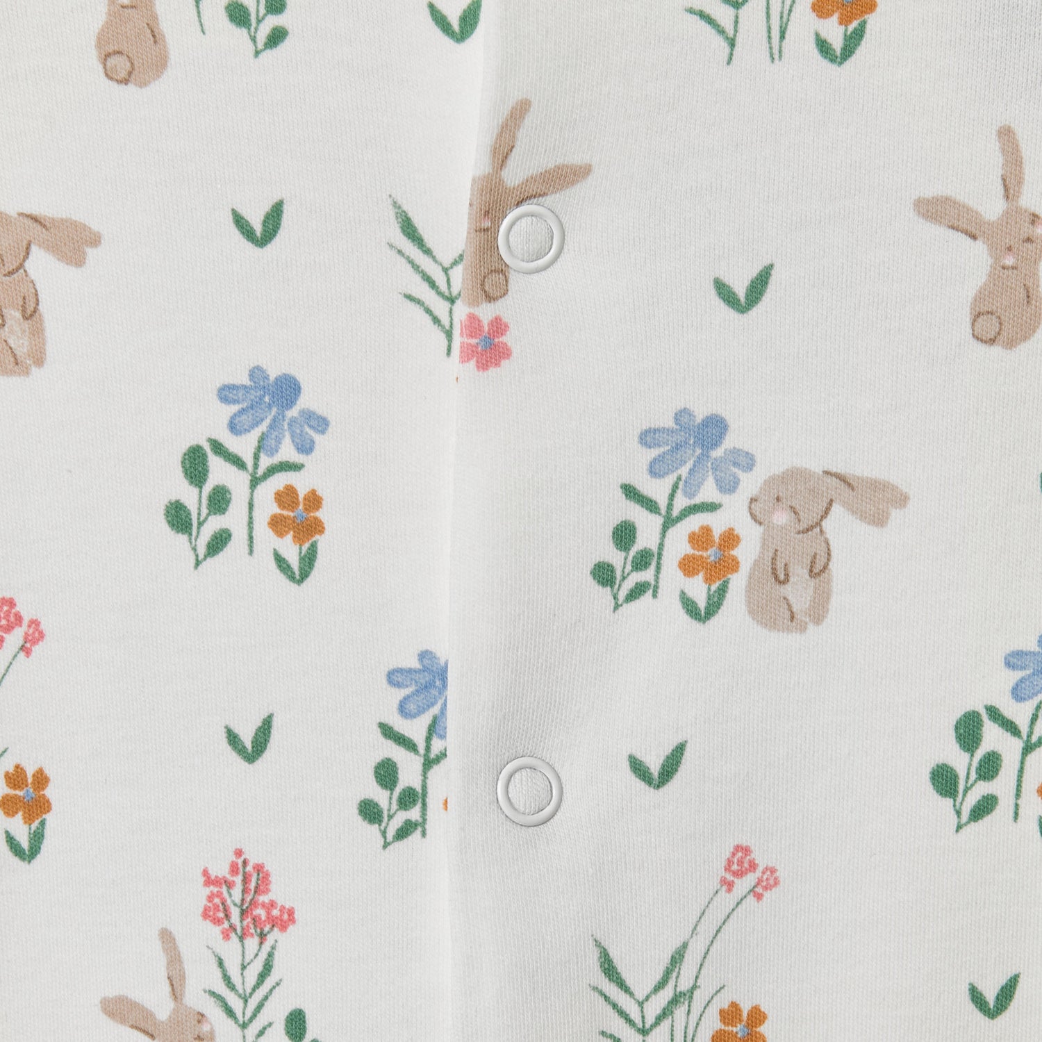 Juniors Bunny Print Sleepsuit with Long Sleeves