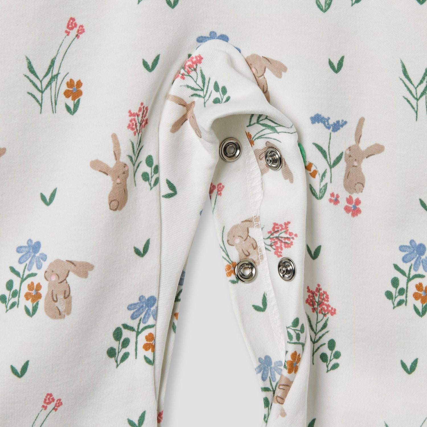 Juniors Bunny Print Sleepsuit with Long Sleeves