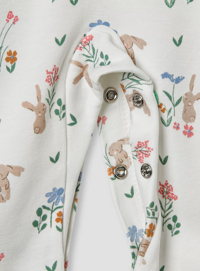 Juniors Bunny Print Sleepsuit with Long Sleeves-baby-girls-clothing-nightwear-sleepsuits-image-5
