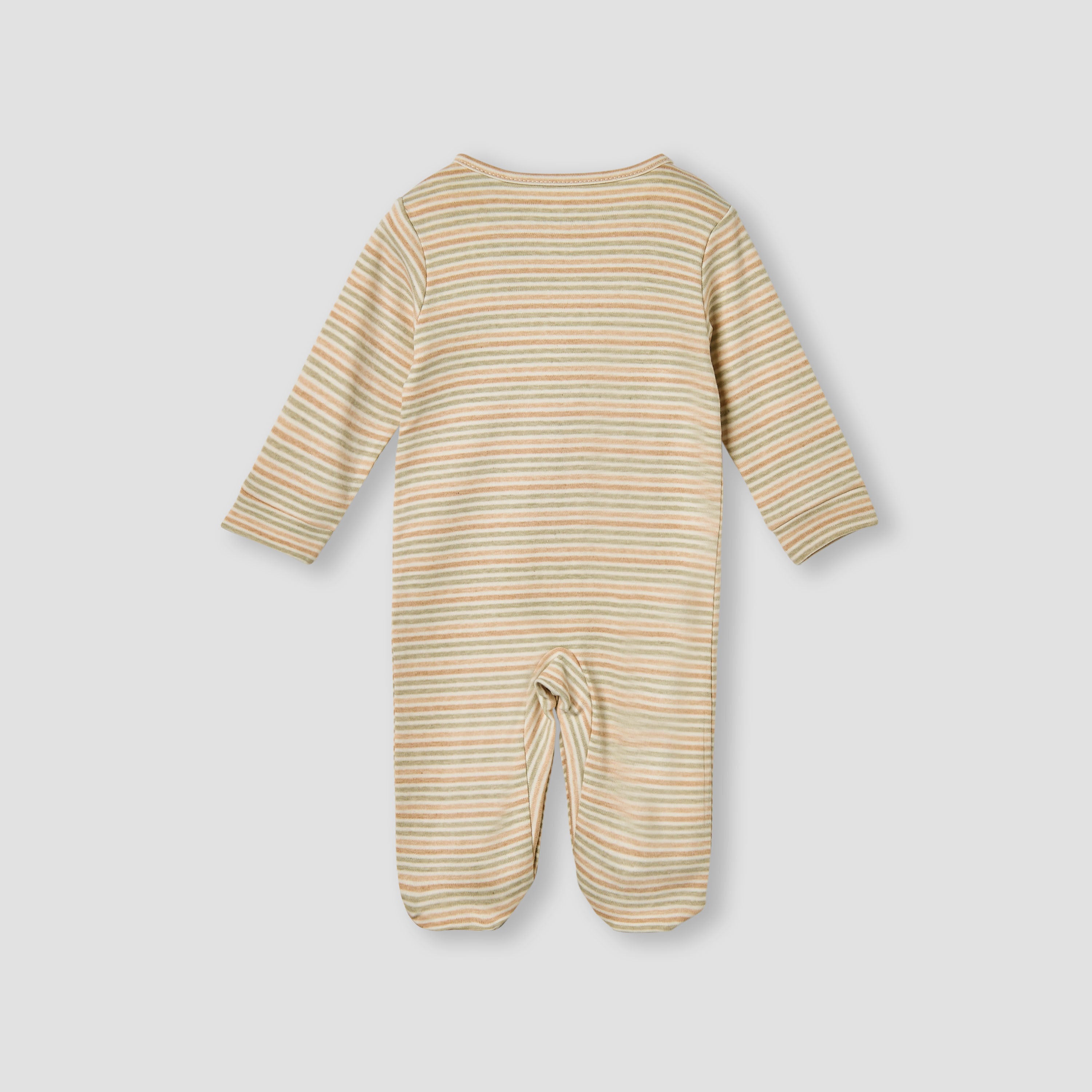 Juniors Striped Closed Feet Sleepsuit with Long Sleeves