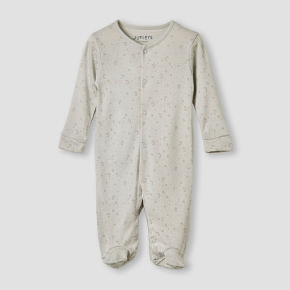 Juniors Stars Print Sleepsuit with Long Sleeves - Grey / 12-18 mths