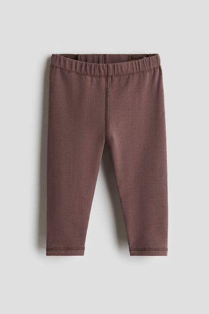 Pima cotton leggings - Brown / 12-18 Months