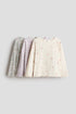 3-pack ribbed jersey tops - Light Beige Floral / 8-10 Years
