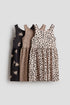 3-pack printed cotton dresses - Beige Leopard Print 0 / 2-4 Years