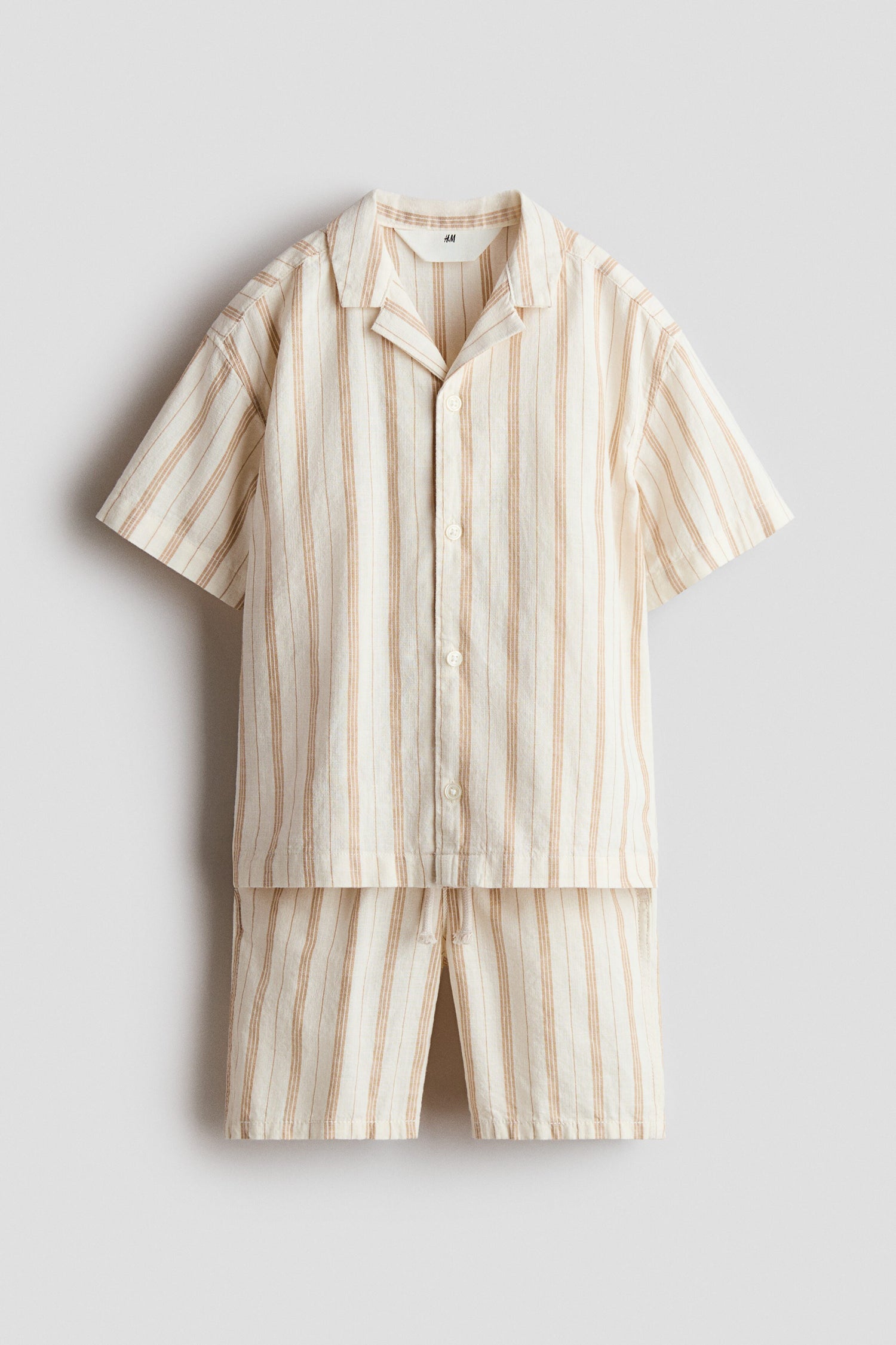 2-piece cotton set - Beige Striped 5 / 9-10 Years