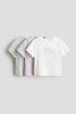 3-pack printed T-shirts - Cream Strawberry / 8-10 Years