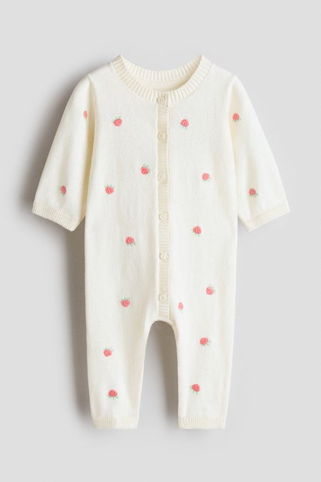 Cotton-knit romper suit