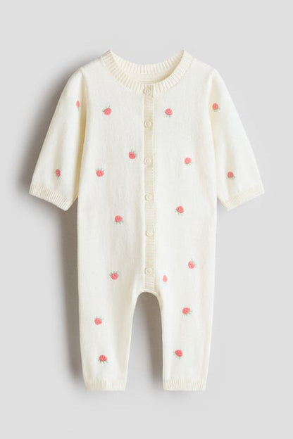 Cotton-knit romper suit