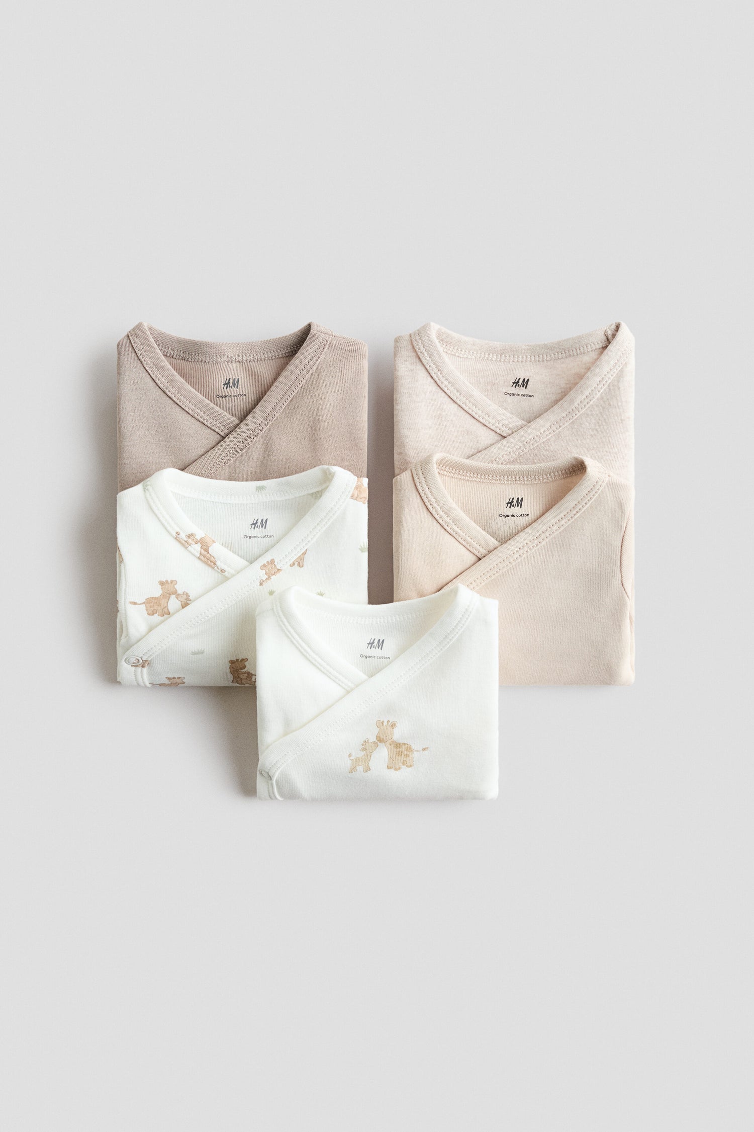 5-pack wrapover bodysuits
