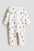 Patterned sleepsuit - White Hearts 2 / 12-18 Months