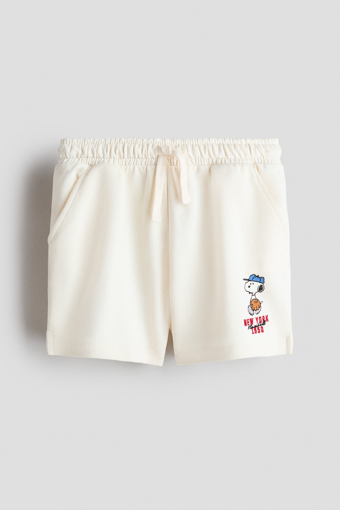 Motif-detail sweatshorts - Cream Snoopy / 1.5-2 Years