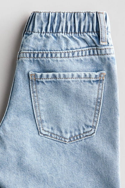 Motif-detail wide leg jeans