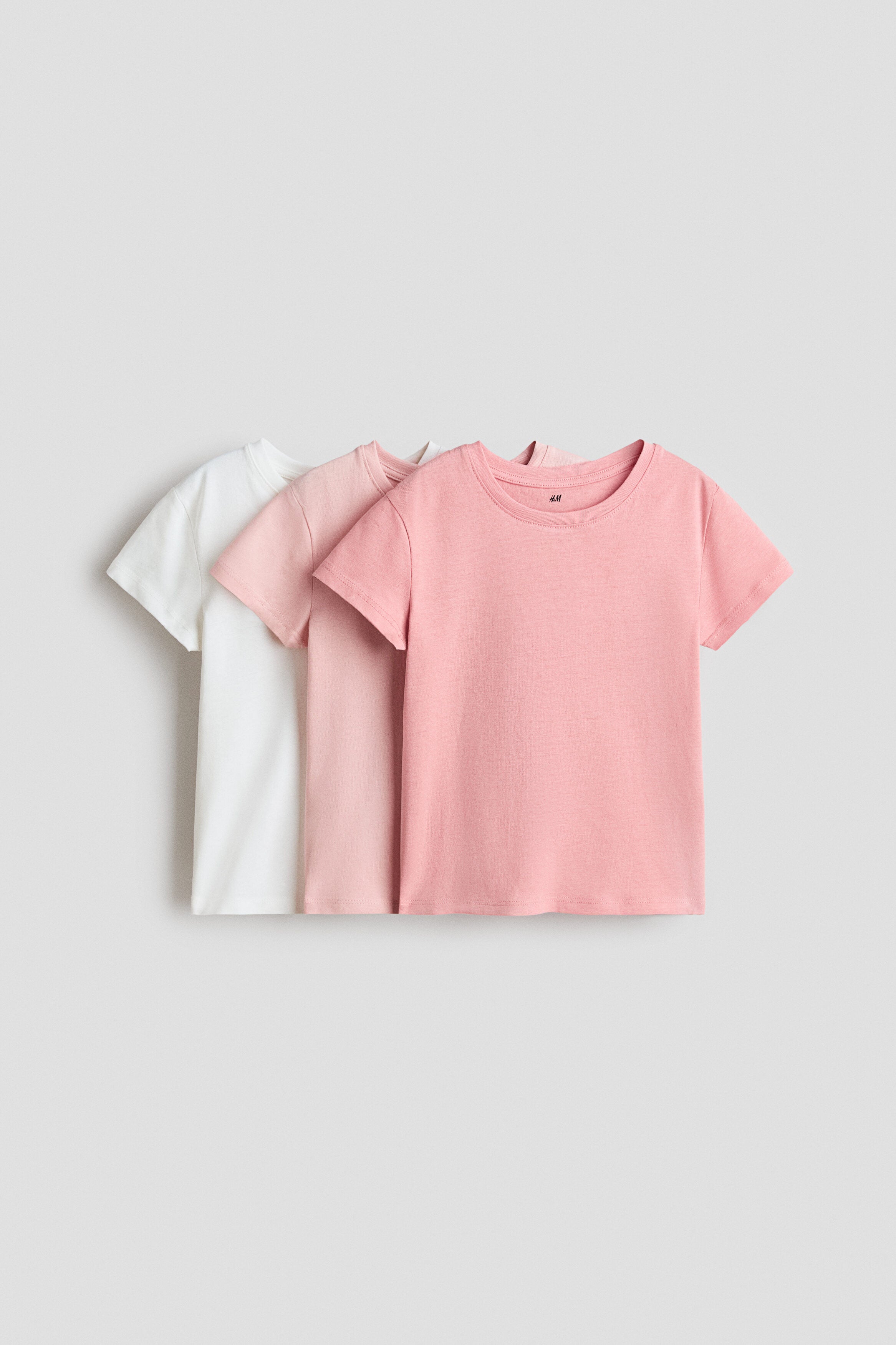 3-pack T-shirts - Light Pink White / 8-10 Years