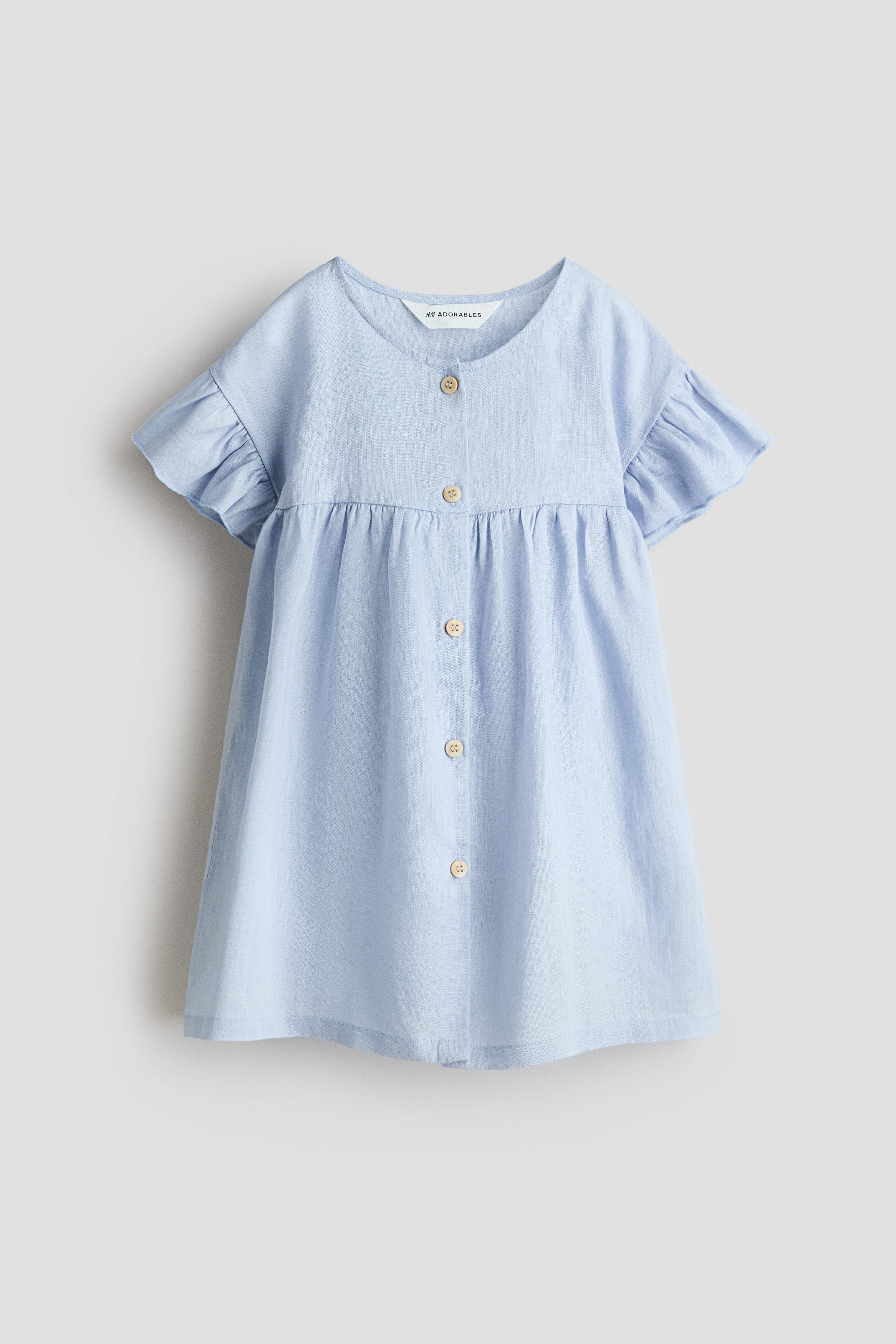 Linen dress - Light Blue 0 / 3-4 Years