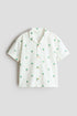 Seersucker resort shirt - White Palm Trees / 1.5-2 Years