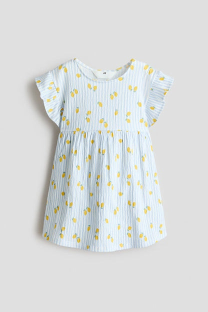 Flutter-sleeved cotton dress